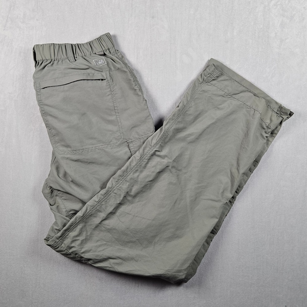 REI Sahara Convertible Cargo Pants Mens 34L (Fits 30) Gray/Green Hiking Outdoor